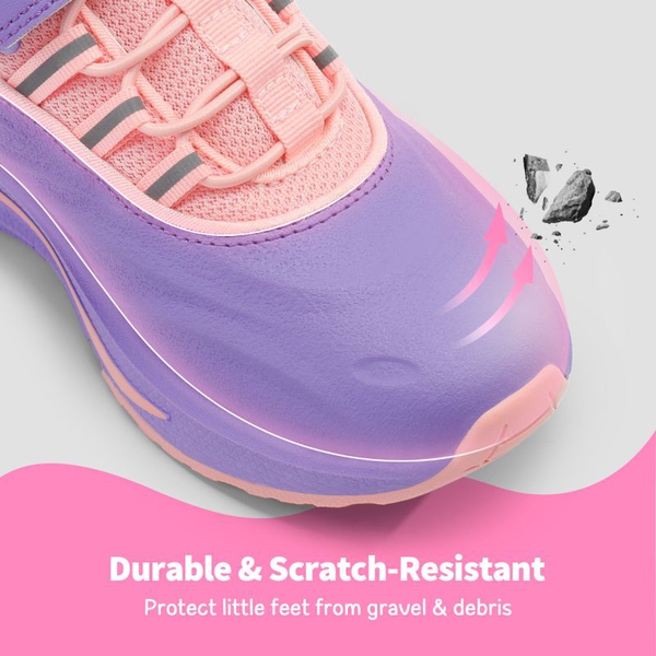 [DuraPlay Flex] Kids Protective High-Density Upper Running Shoes with Reflective Tape - PURPLE PINK - 3